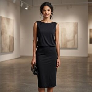 Joe Fresh Dress Women Sz S/P Sleeveless Keyhole Black Bewitched Goth Lightweight